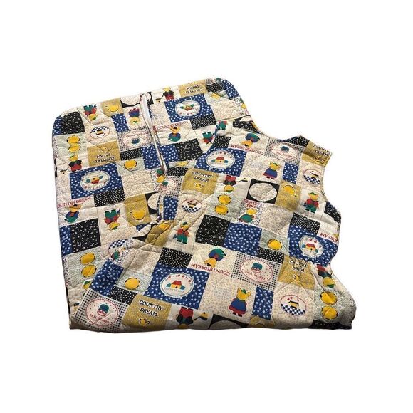 Vintage Baby Club Quilted Sleep Sack Bag Country Pattern Full Zip Cotton 110 CM - Picture 2 of 7